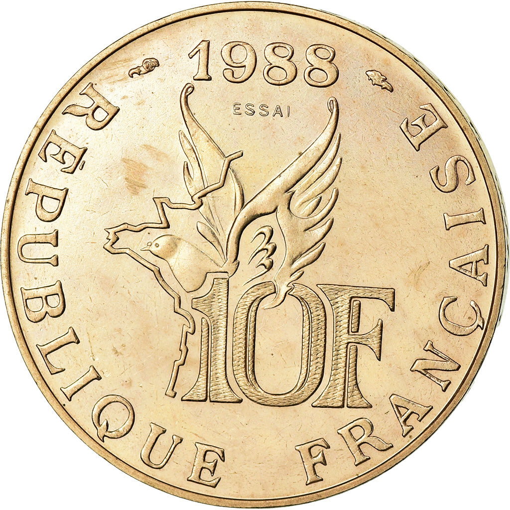 Coin, France, Roland Garros, 10 Francs, 1988, Paris, ESSAI, MS(63)
