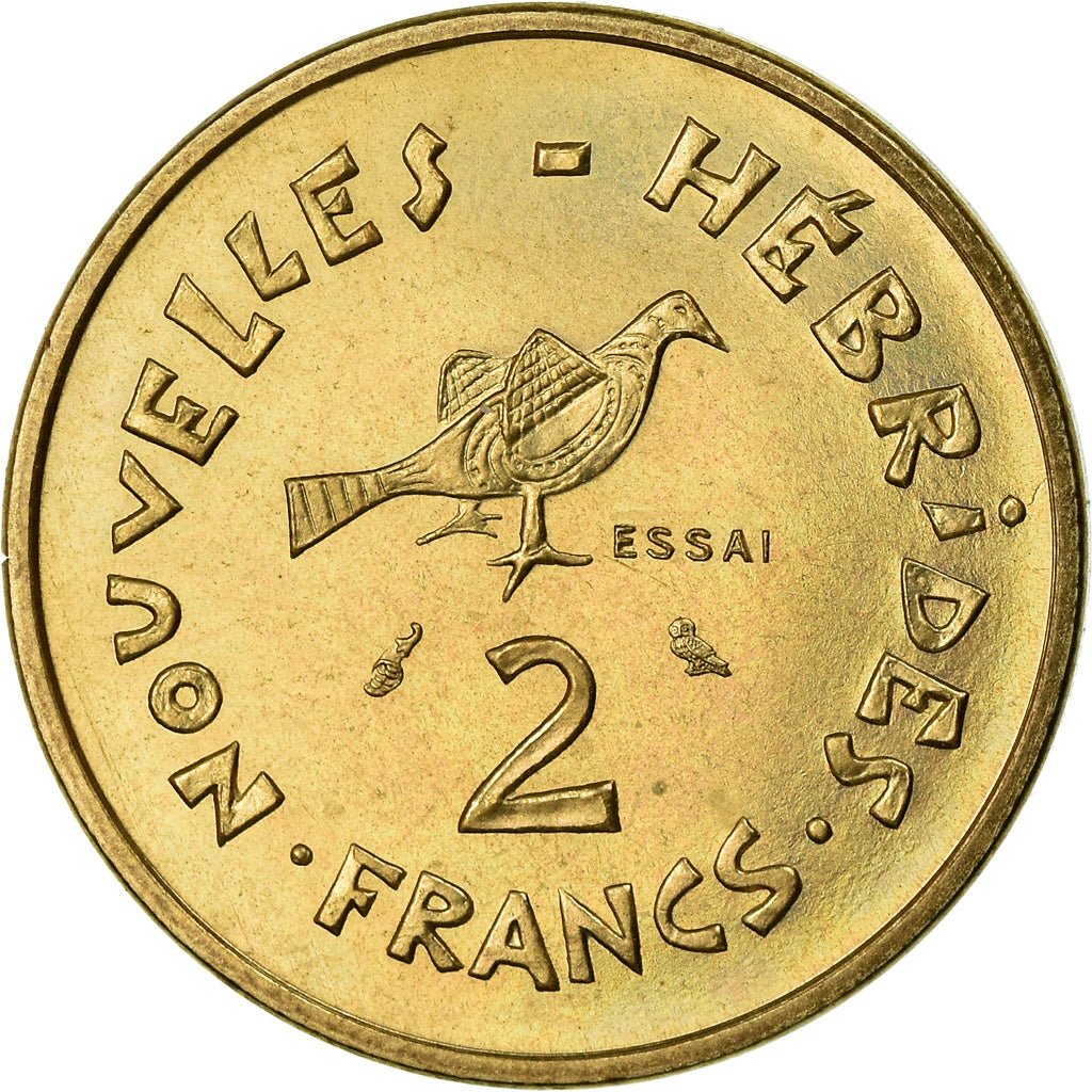 Coin, New Hebrides, 2 Francs, 1970, Paris, ESSAI, MS(60-62)