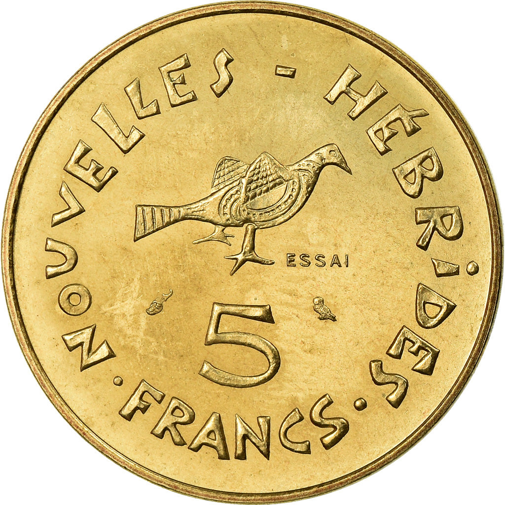Coin, New Hebrides, 5 Francs, 1970, Paris, ESSAI, MS(60-62)