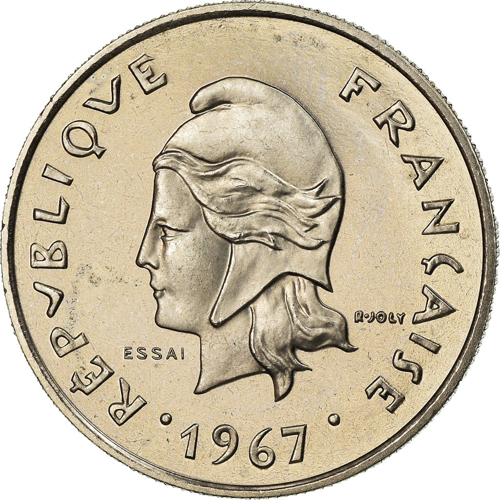 Coin, New Hebrides, 10 Francs, 1967, Paris, ESSAI, MS(63), Nickel, KM:E2