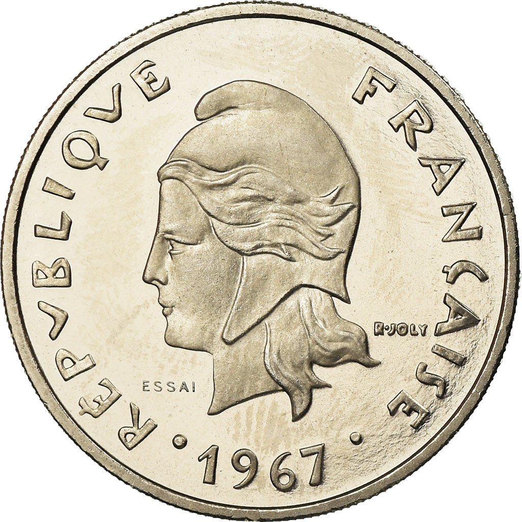 Coin, New Hebrides, 20 Francs, 1967, Paris, ESSAI, MS(63), Nickel, KM:E3
