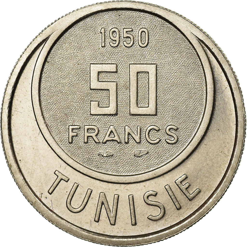 Monnaie, Tunisie, Muhammad al-Amin Bey, 50 Francs, 1950, Paris, ESSAI, SUP+