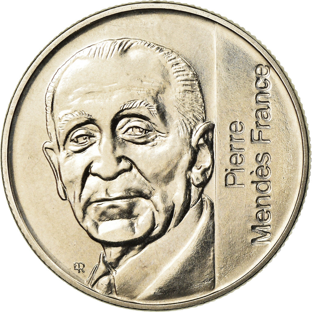 Munten, Frankrijk, Mendès France, 5 Francs, 1992, Paris, ESSAI, UNC-, Nickel