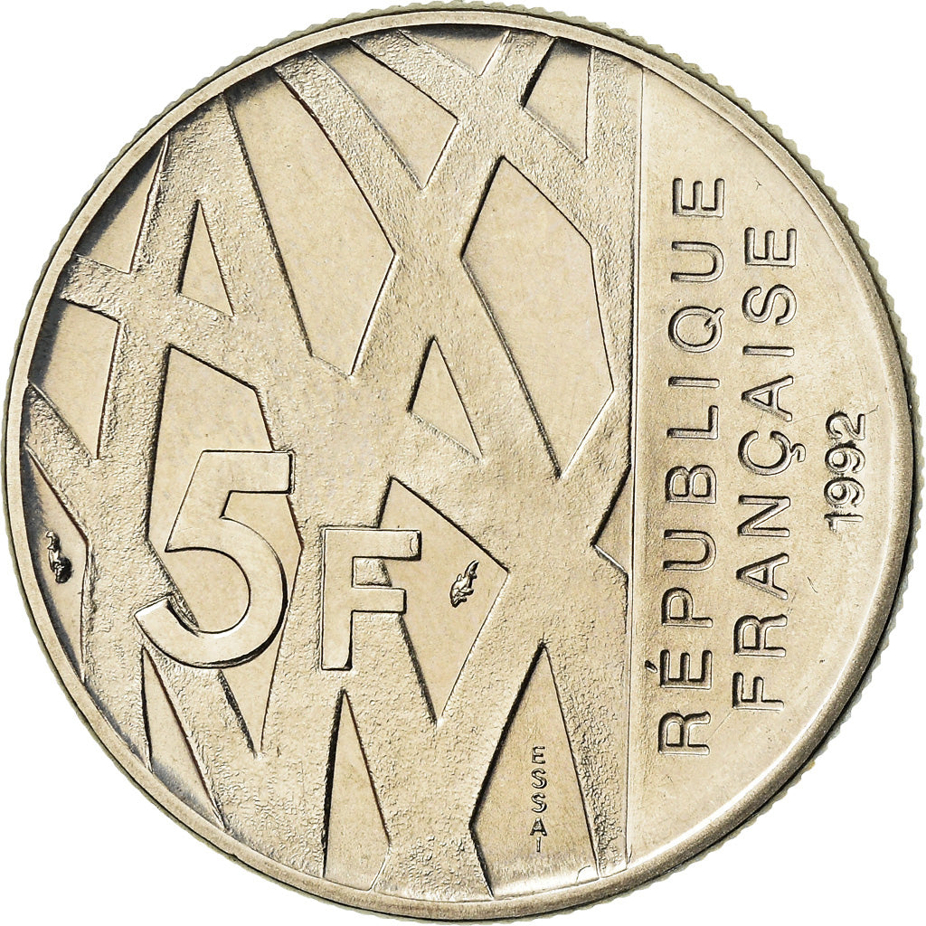 Munten, Frankrijk, Mendès France, 5 Francs, 1992, Paris, ESSAI, UNC-, Nickel