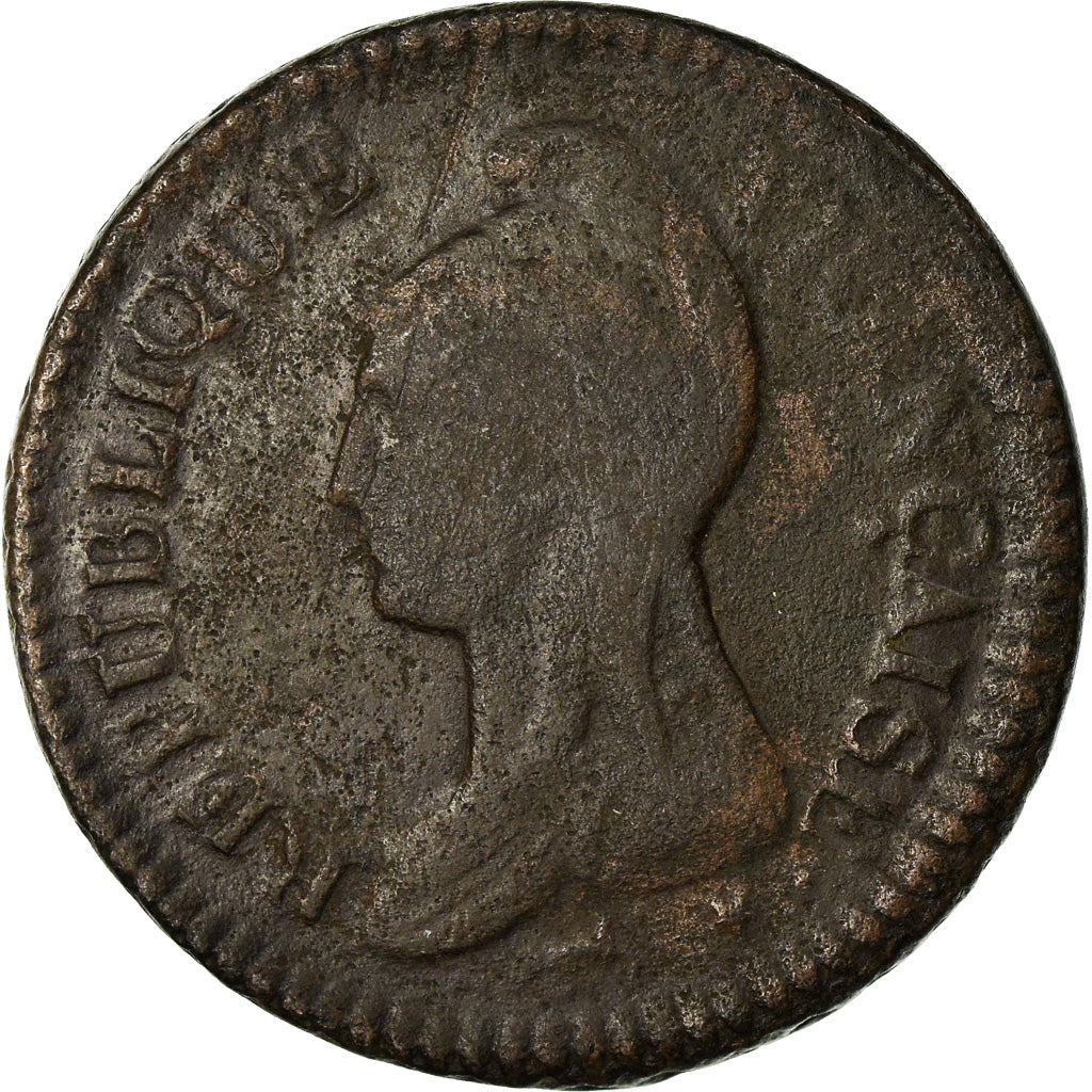 Munten, Frankrijk, Dupré, Decime, Metz, ZG+, Bronze, KM:644.2, Gadoury:187a