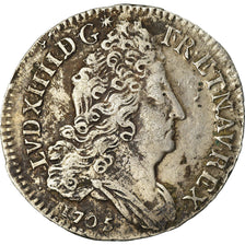 Moneda, Francia, Louis XIV, 10 Sols aux insignes, 10 Sols-1/8 Ecu, 1705, Lyon