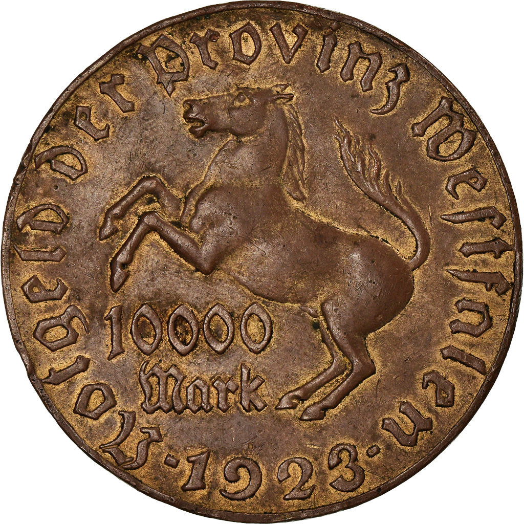 Monnaie, Allemagne, WESTPHALIA, 10000 Mark, 1923, TTB+, Cuivre, KM:New