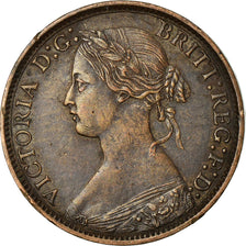 Coin, Great Britain, Victoria, Farthing, 1873, AU(50-53), Bronze, KM:747.2