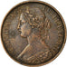 Coin, Great Britain, Victoria, Farthing, 1861, AU(50-53), Bronze, KM:747.2