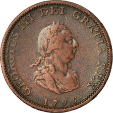 Coin, Great Britain, George III, Farthing, 1799, London, VF(30-35), Copper