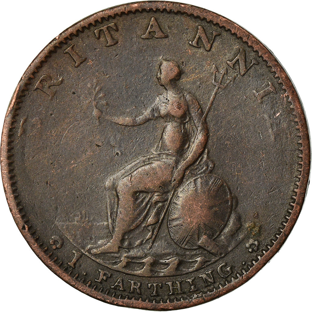 Coin, Great Britain, George III, Farthing, 1799, London, VF(30-35), Copper