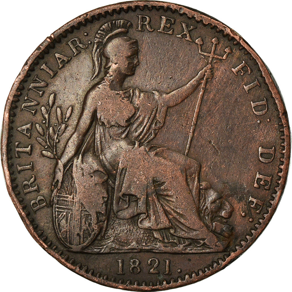 Coin, Great Britain, George IV, Farthing, 1821, EF(40-45), Copper, KM:677