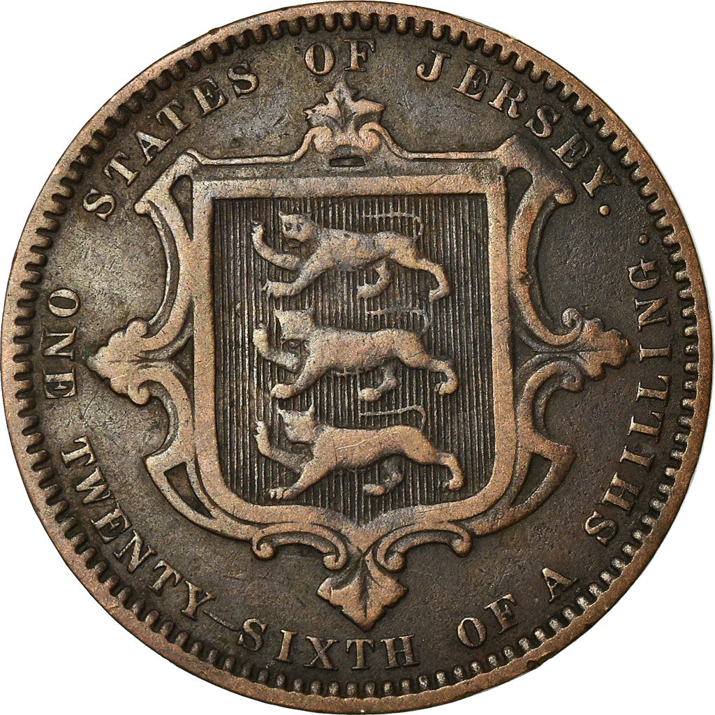 Coin, Jersey, Victoria, 1/26 Shilling, 1870, VF(30-35), Bronze, KM:4