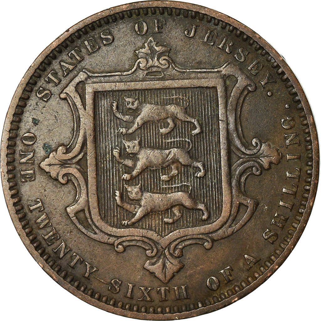 Coin, Jersey, Victoria, 1/26 Shilling, 1870, VF(30-35), Bronze, KM:4