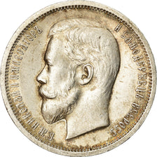 Coin, Russia, Nicholas II, 50 Kopeks, 1913, St. Petersburg, AU(55-58), Silver