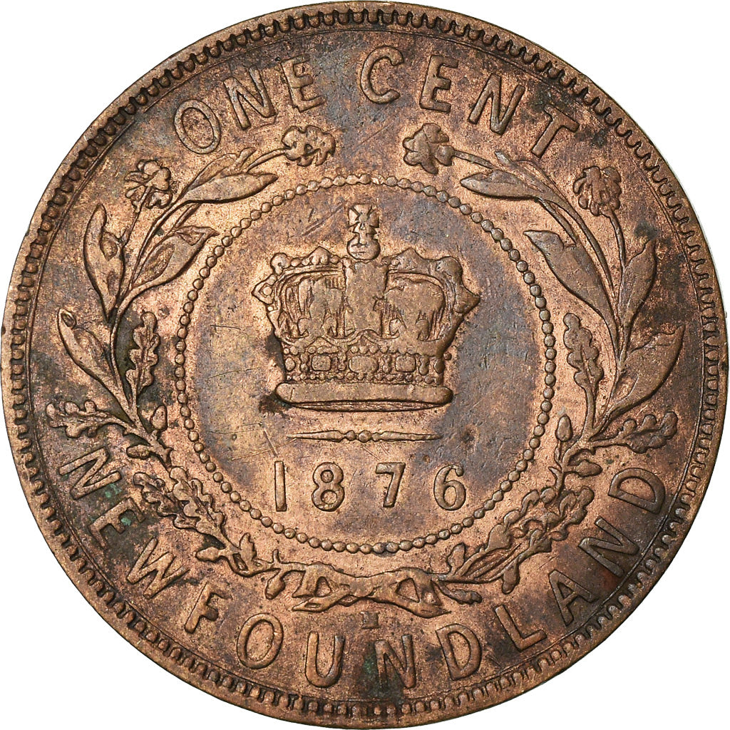 Coin, NEWFOUNDLAND, Large Cent, 1876, Royal Canadian Mint, AU(55-58), Bronze