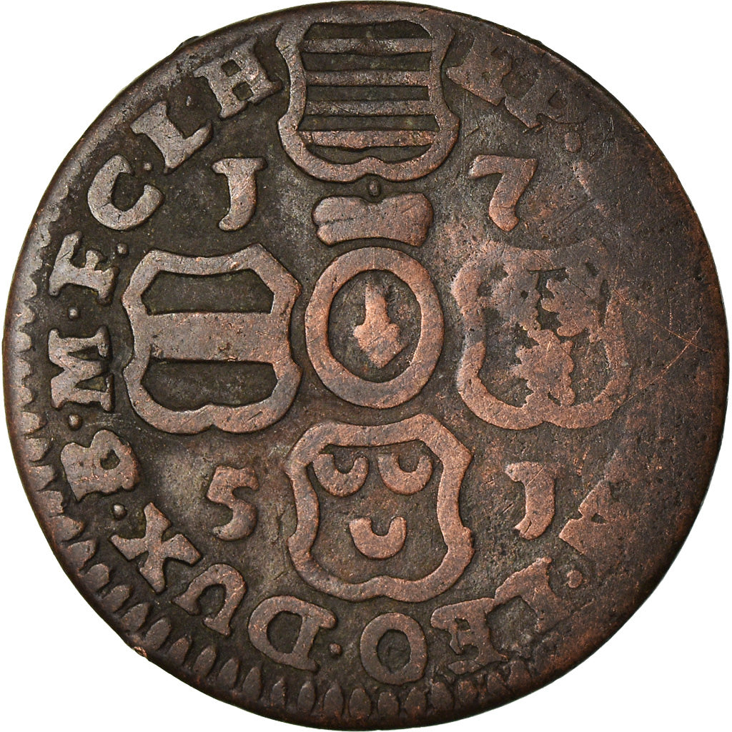 Coin, LIEGE, John Theodore, Liard, 1751, Liege, EF(40-45), Copper, KM:155