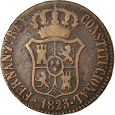 Moneda, España, BARCELONA, Ferdinand (Fernando) VII, 3 Quartos, 1823