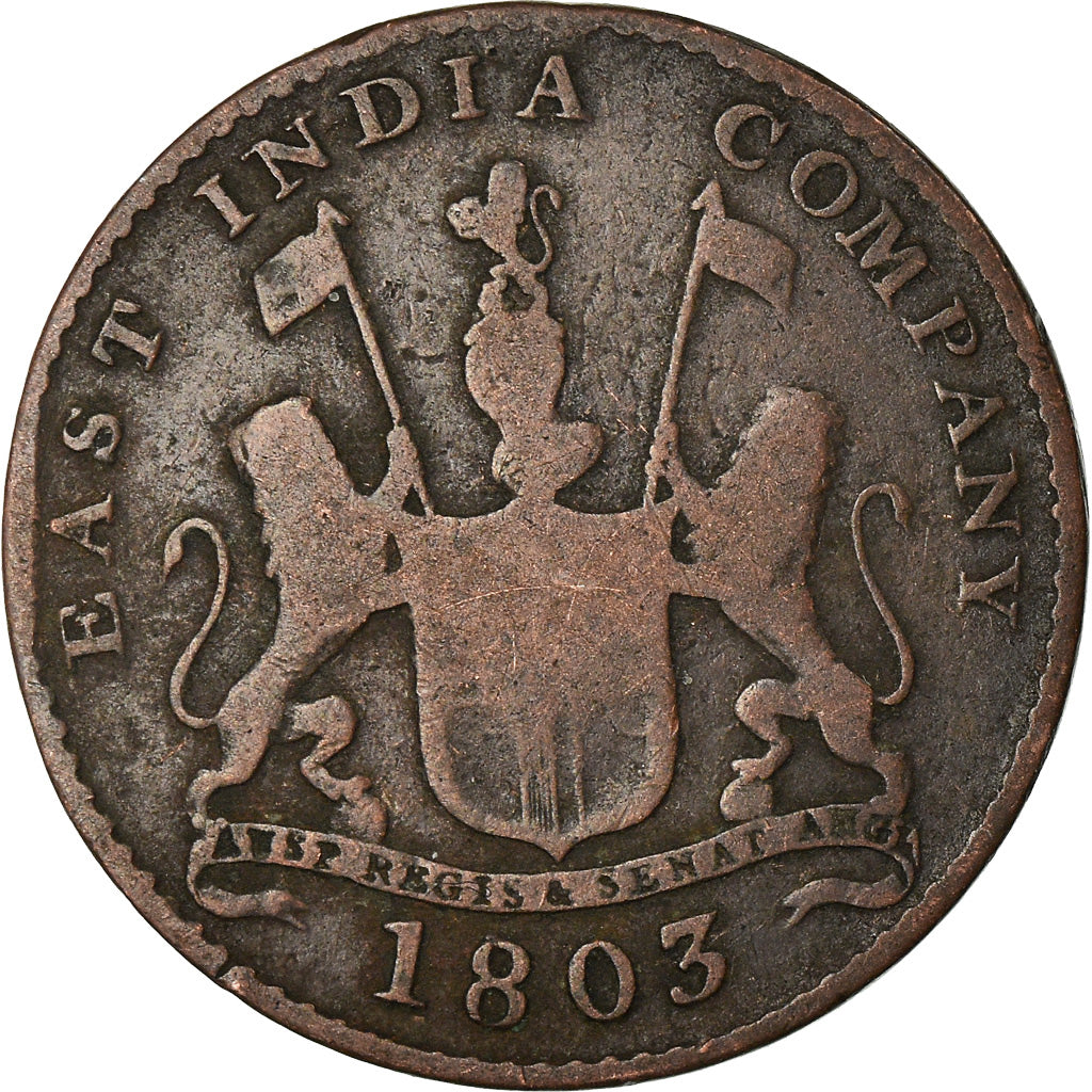 Moneta, INDIA - BRITANNICA, MADRAS PRESIDENCY, 5 Cash, 1 Falus, 1803, Soho Mint
