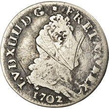 Münze, Frankreich, Louis XIV, 5 Sols aux insignes, 5 Sols, 1/16 ECU, 1702