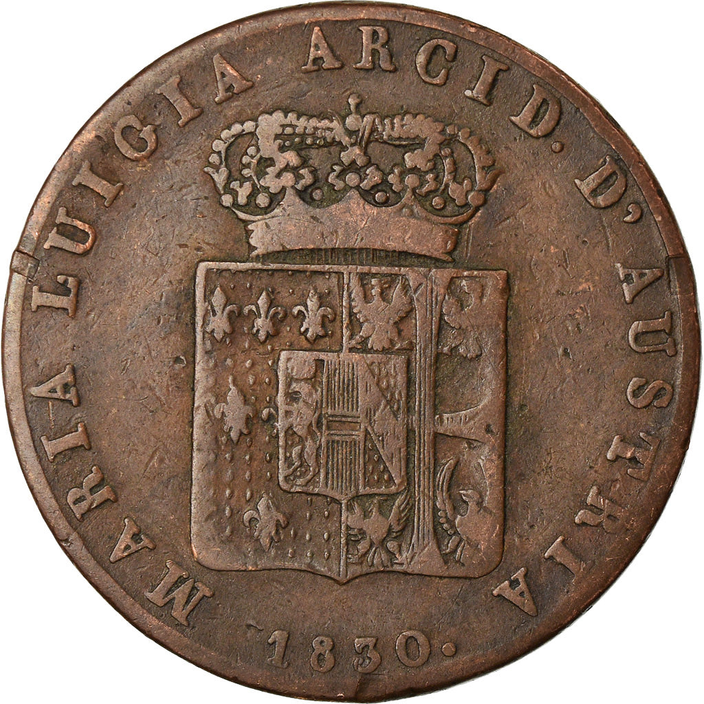 Moneta, STATI ITALIANI, PARMA, Maria Luigia, 5 Centesimi, 1830, MB+, Rame, KM:25