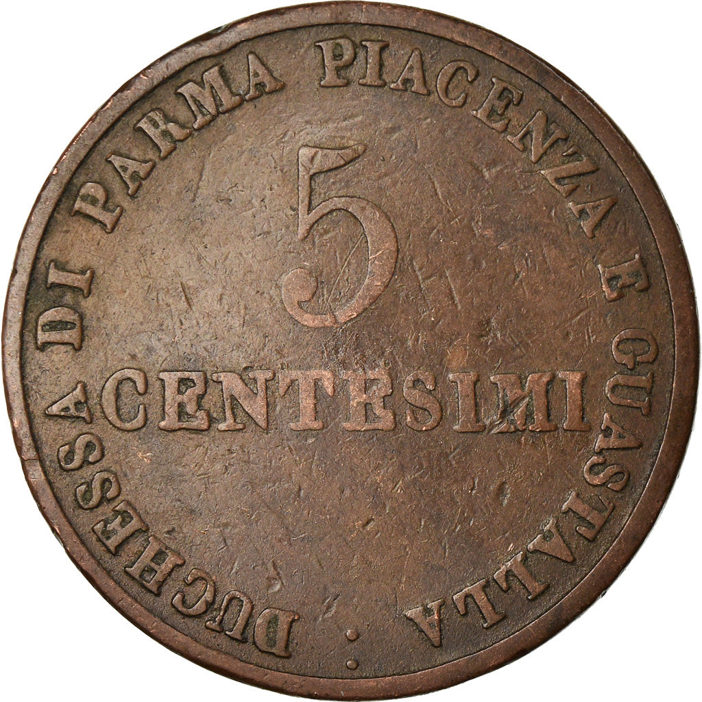 Moneta, STATI ITALIANI, PARMA, Maria Luigia, 5 Centesimi, 1830, MB+, Rame, KM:25