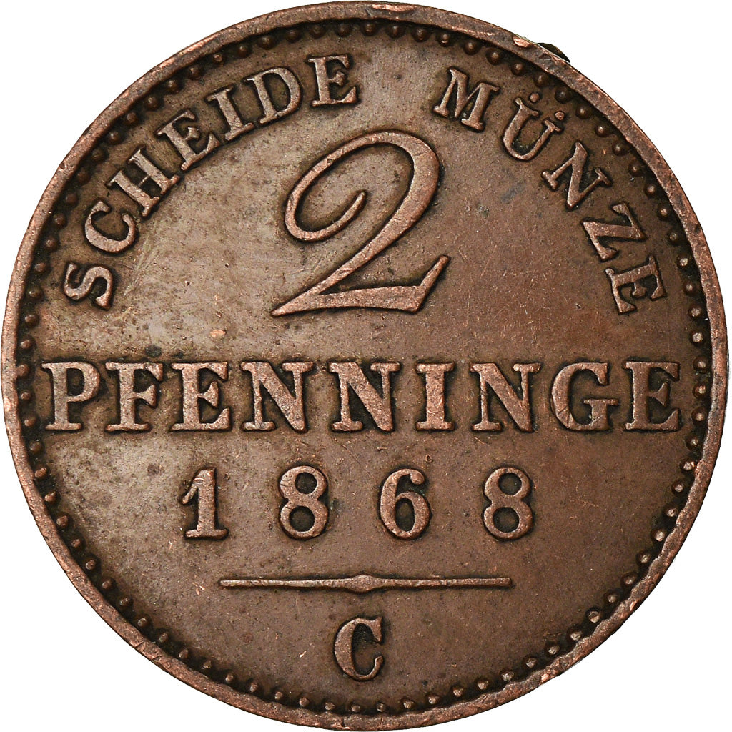 Münze, Deutsch Staaten, PRUSSIA, Wilhelm I, 2 Pfennig, 1868, Cleves, SS