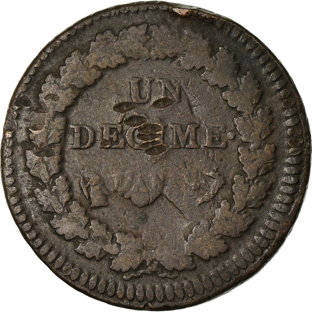 Monnaie, France, Dupré, Decime, AN 5, Paris, TB, Bronze, Gadoury:185, KM:645.1