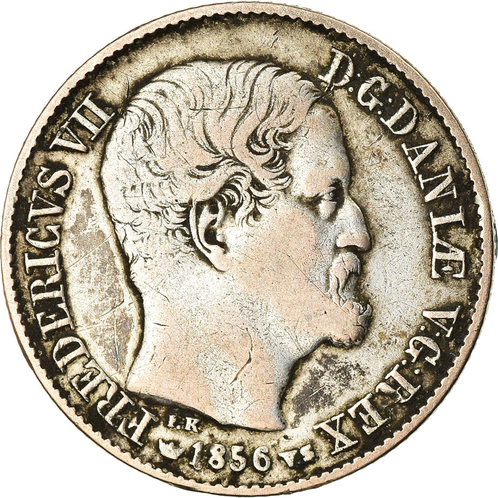Coin, Denmark, Frederik VII, 16 Skilling Rigsmont, 1856, Copenhagen, VF(30-35)