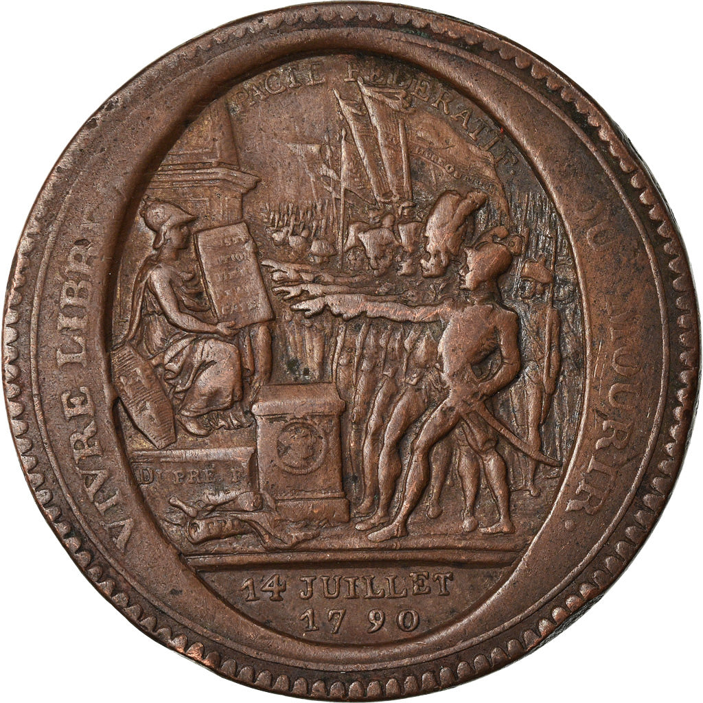 Monnaie, France, Monneron, 5 Sols, 1790, Paris, TB, Bronze