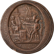 Monnaie, France, Monneron, 5 Sols, 1790, Paris, TB, Bronze