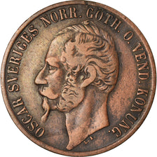 Coin, Sweden, Oscar I, 5 Öre, 1857, EF(40-45), Bronze, KM:690