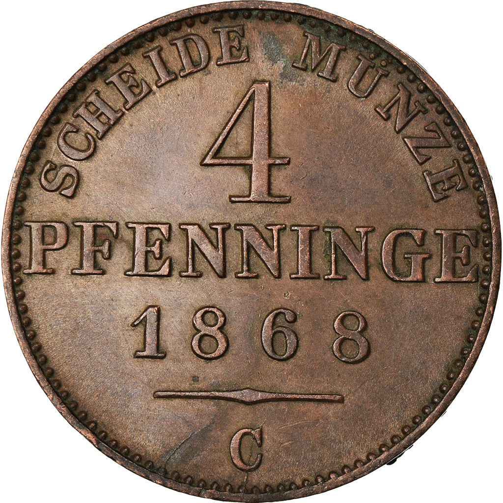 Moneda, Estados alemanes, PRUSSIA, Wilhelm I, 4 Pfennig, 1868, Cleves, EBC