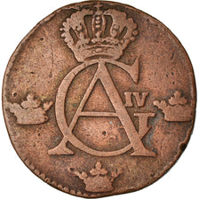 Moneta, Svezia, Gustaf IV Adolf, 1/4 Skilling, 1807, MB, Rame, KM:564