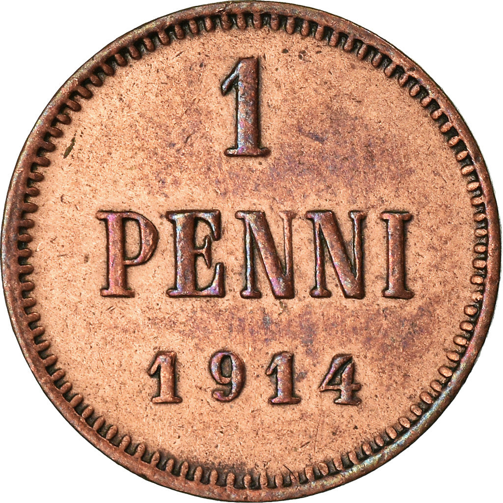 Coin, Finland, Nicholas II, Penni, 1914, AU(55-58), Copper, KM:13