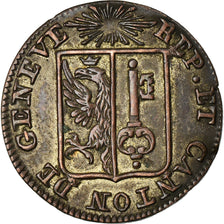 Coin, SWISS CANTONS, GENEVA, Sol, 1833, AU(55-58), Billon, KM:120