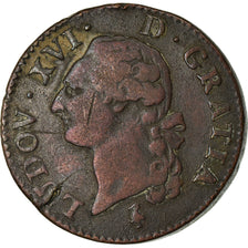 Coin, France, Louis XVI, Sol ou sou, Sol, 1785, Paris, VF(20-25), Copper