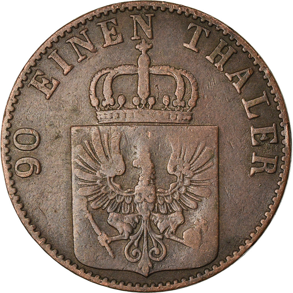 Coin, German States, PRUSSIA, Wilhelm I, 4 Pfennig, 1862, Berlin, VF(30-35)