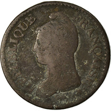 Moneda, Francia, Dupré, Decime, AN 8, Metz, BC, Bronce, KM:644.2, Gadoury:187a