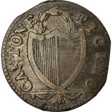 Coin, SWISS CANTONS, TICINO, 3 Soldi, 1838, VF(20-25), Billon, KM:2