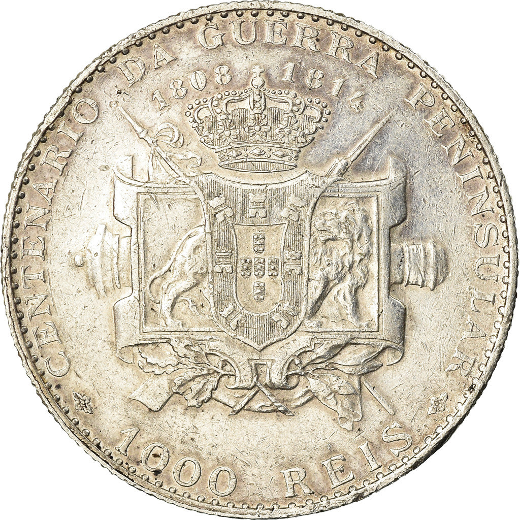 Coin, Portugal, Manuel II, 1000 Reis, 1910, AU(55-58), Silver, KM:558