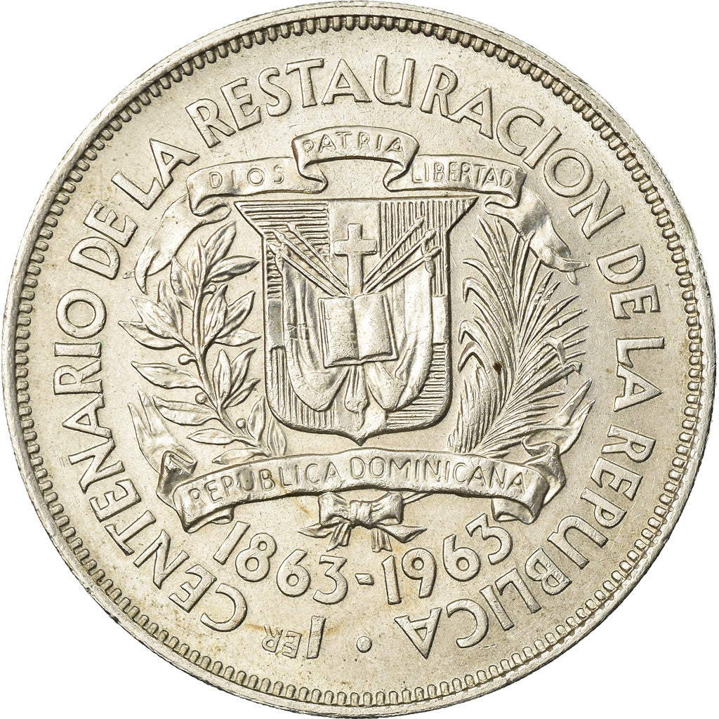 Monnaie, Dominican Republic, Peso, 1963, Dominican Republic Mint, SUP, Argent
