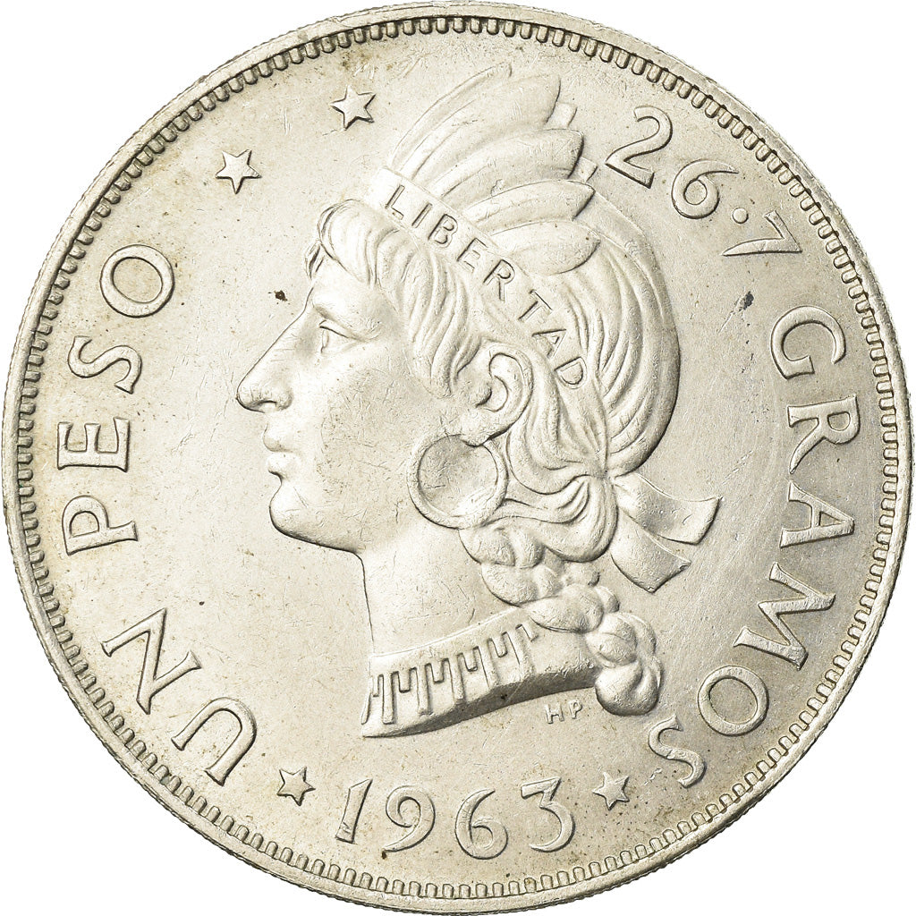 Monnaie, Dominican Republic, Peso, 1963, Dominican Republic Mint, SUP, Argent