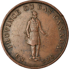 Jetón, Canadá, LOWER CANADA, Sou, 1/2 PENNY, 1837, Soho Mint, Birmingham