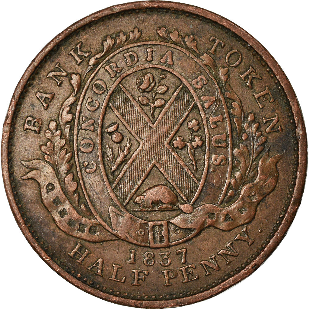 Jetón, Canadá, LOWER CANADA, Sou, 1/2 PENNY, 1837, Soho Mint, Birmingham