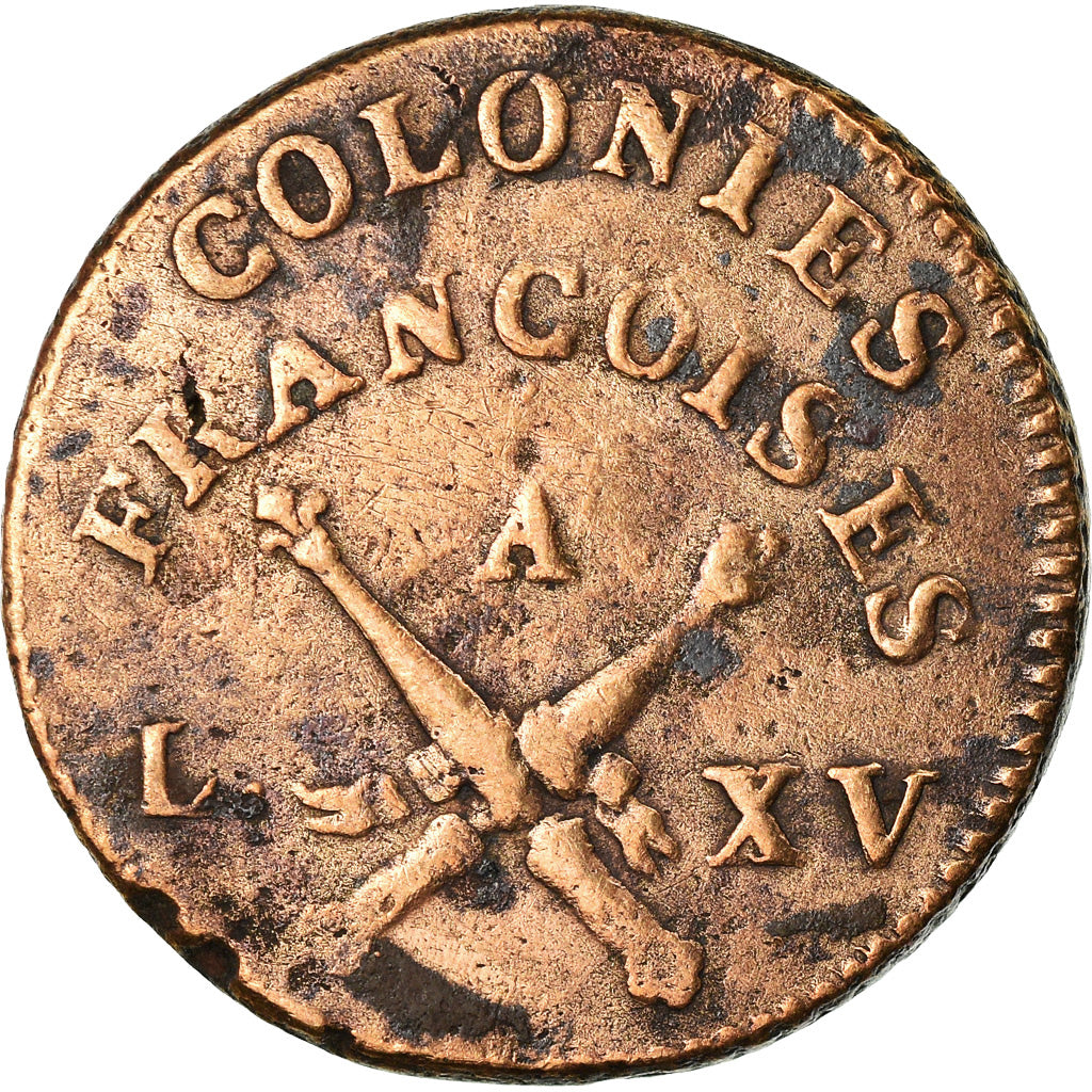 Coin, FRENCH COLONIES, 12 Deniers, Sol, 1767, Paris, VF(30-35), Bronze, KM:6