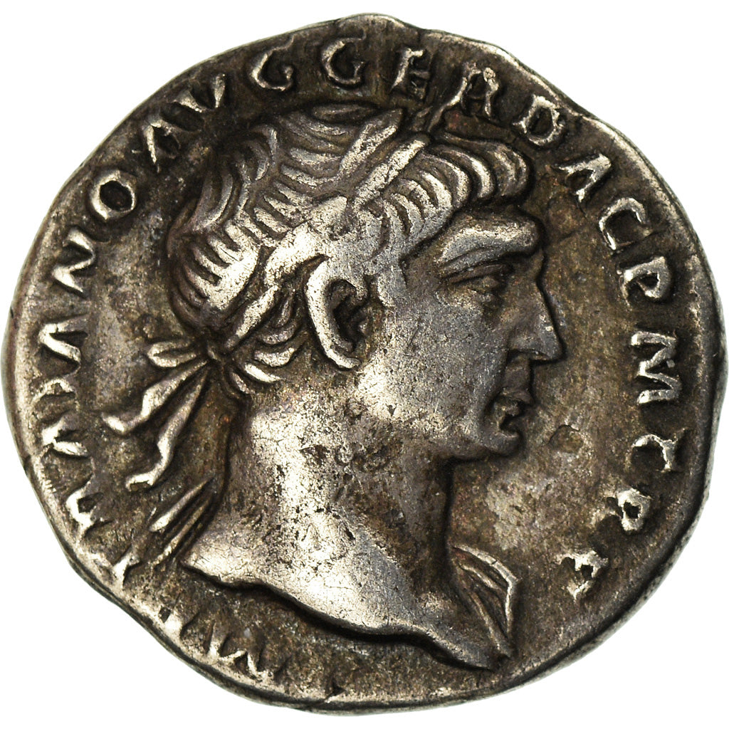 Moneda, Trajan, Denarius, Rome, MBC+, Plata, RIC:128