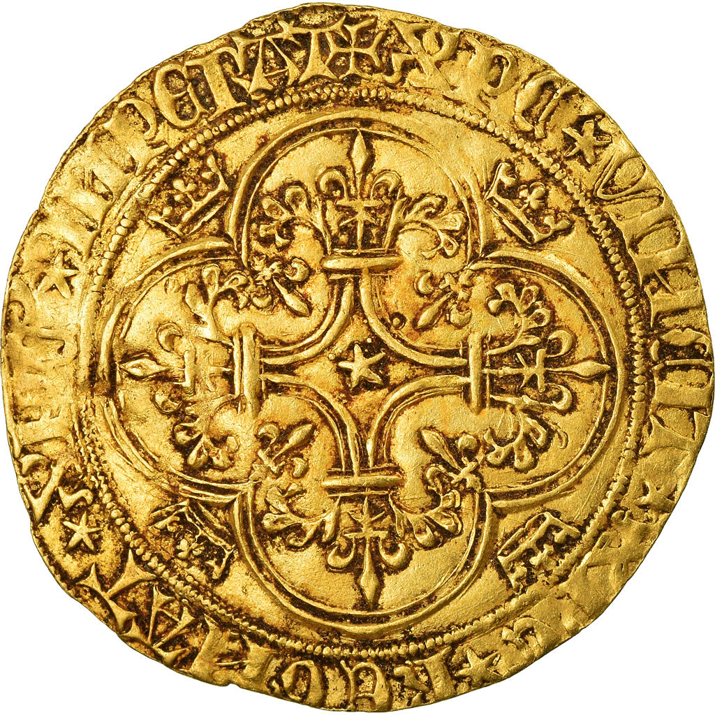 Münze, Frankreich, Charles VI, Écu d'or, Ecu d'or, S+, Gold, Duplessy:369A