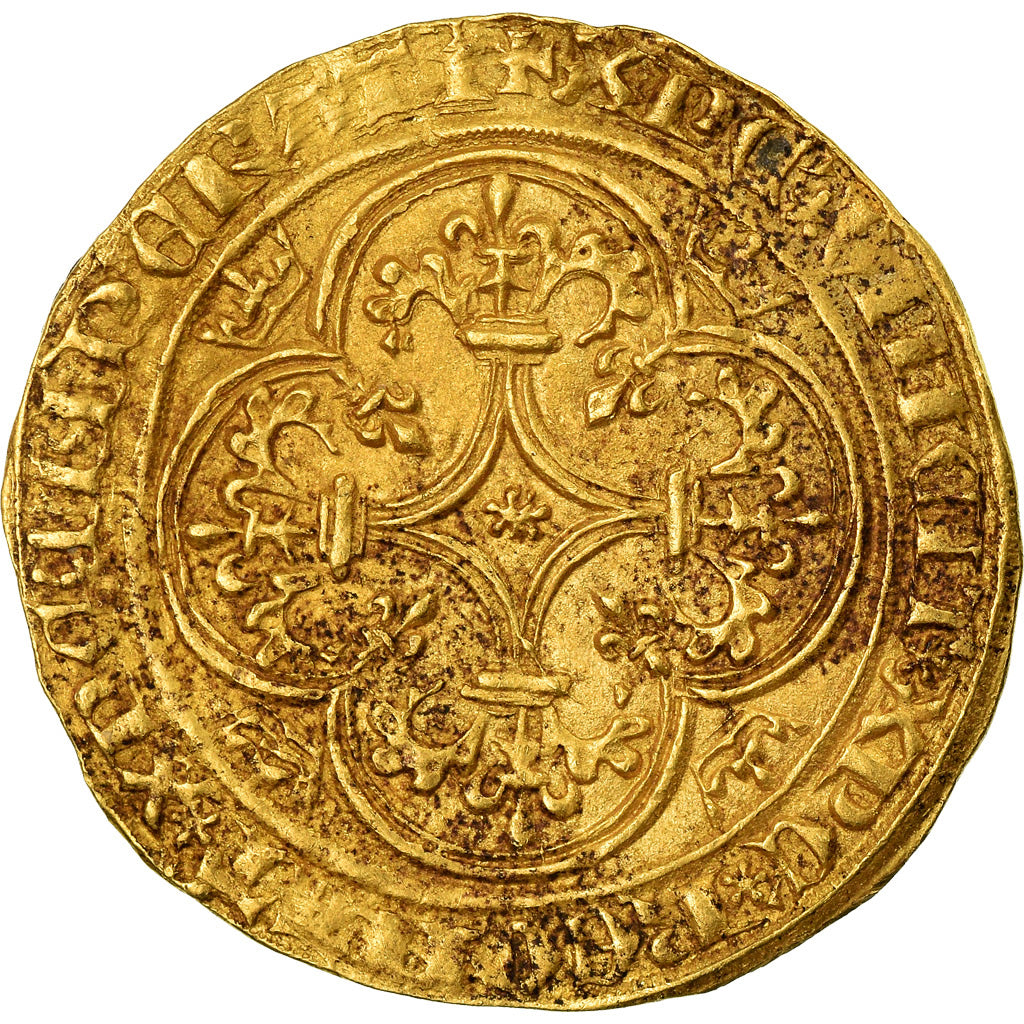 Moneda, Francia, Charles VI, Écu d'or, Ecu d'or, MBC, Oro, Duplessy:369A
