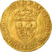 Moneta, Francia, Charles VI, Écu d'or, Ecu d'or, BB+, Oro, Duplessy:369A